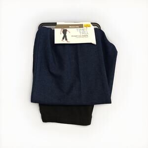 Time and Tru Maternity Large Straight Leg Jegging Comfort Belly Band Dark Denim